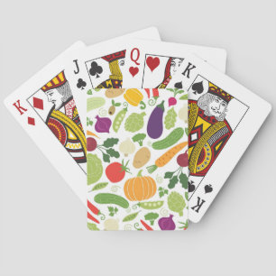 Jeu De Cartes Nourriture sur un arrière - plan blanc
