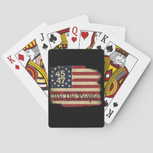 Jeu De Cartes Nous Le Peuple Trump 45 47 Déchiré Drapeau Vintage