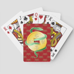 Jeu De Cartes Nouvel An lunaire chinois du serpent 2025 Gold Coi