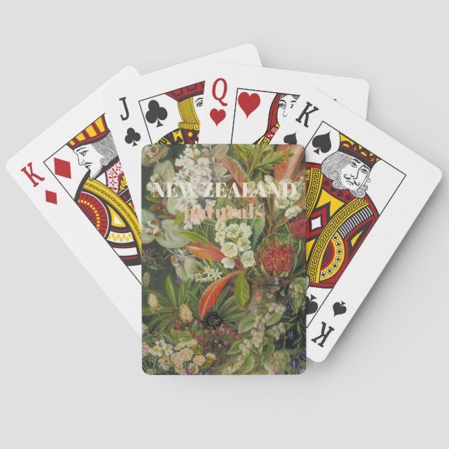 Jeu De Cartes Nouvelle-Zélande Fleurs Botanique (dos)