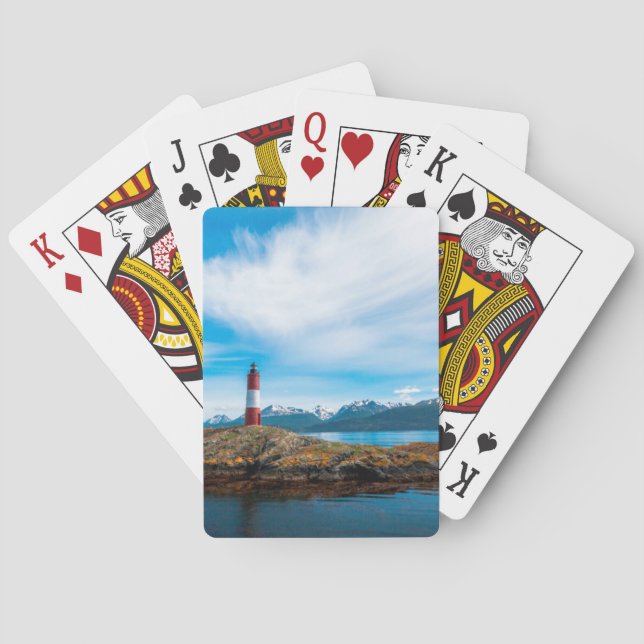 Jeu De Cartes Nuages au-dessus d'un phare près d'Ushuaia, Argent (dos)