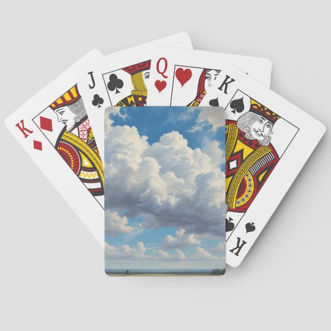 Jeu De Cartes Nuages blancs et ciel bleu clair (dos)