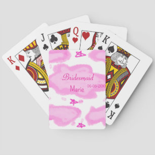 Jeu De Cartes nuages roses pastel stars bridesmaid girly moderne