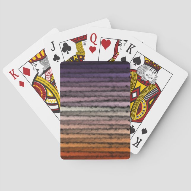Jeu De Cartes Nuances D'Aquarelle Salée Orange Et Violet (dos)