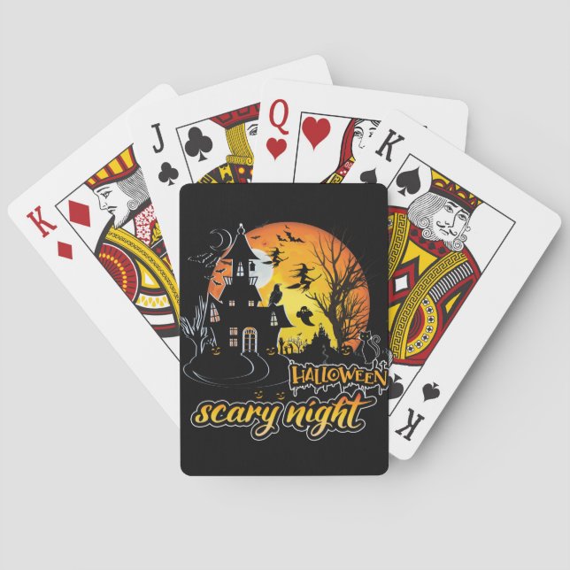 Jeu De Cartes Nuit d'Halloween effrayant (dos)