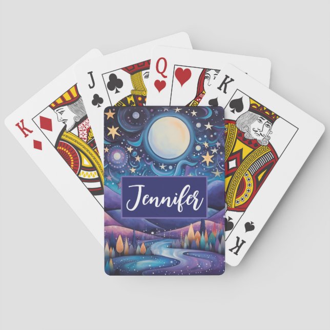 Jeu De Cartes Nuit lunaire Big Moon Paysage (dos)