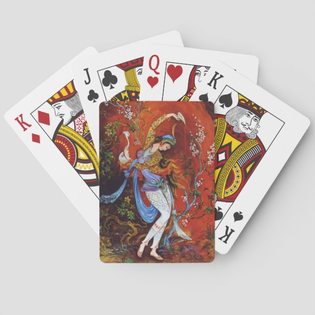 Jeu De Cartes Nymphe de danse miniature perse (dos)