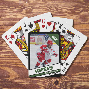 Jeu De Cartes Objet de valeur pour joueur de hockey sur fond ver