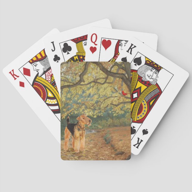 Jeu De Cartes Observation des oiseaux d'Airedale Terrier (dos)