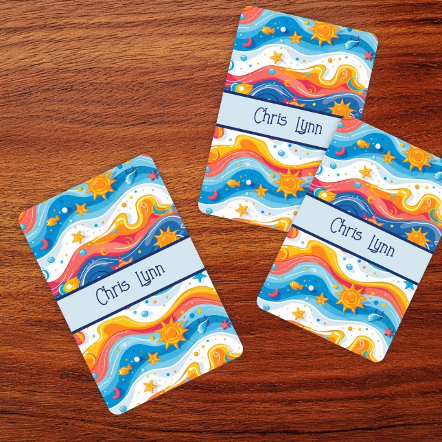Jeu De Cartes Océan Abstrait Plage Thème Vagues Poisson Soleil (Créateur téléchargé)