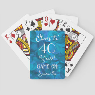 Jeu De Cartes Ocean Blue Fête d'anniversaire de 40 ans