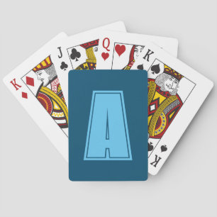 Jeu De Cartes Océan & Ciel Bleu Premier Monogramme Calligraphie 