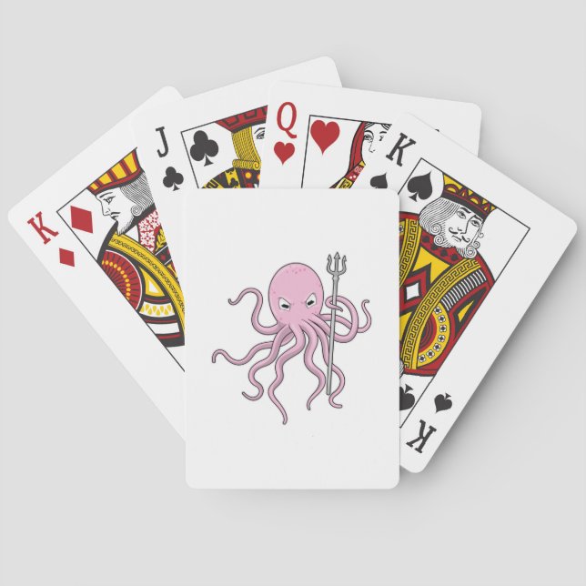 Jeu De Cartes Octopus en tant qu'assistant avec Trident (dos)