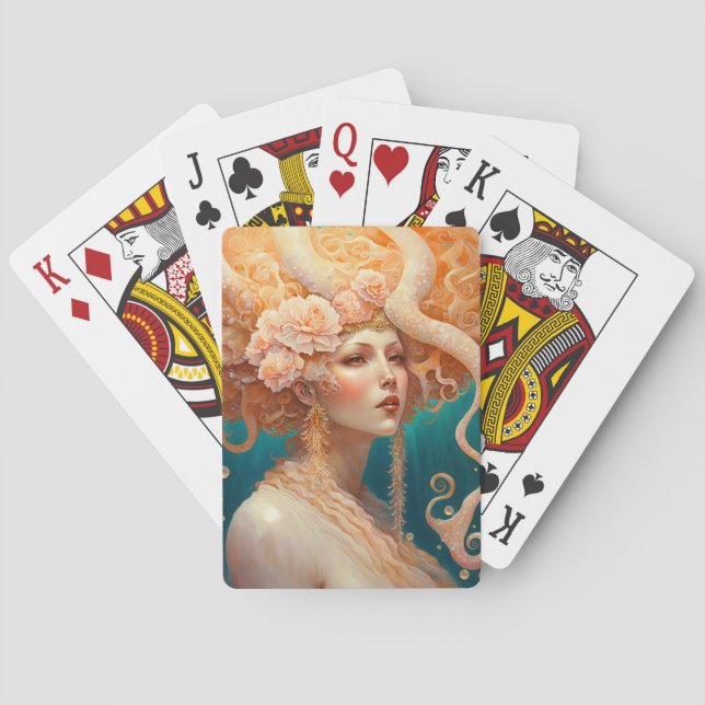 Jeu De Cartes Octopus Sirène Imaginaire Art Jouer Cartes (dos)
