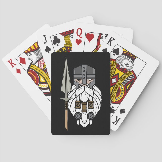 Jeu De Cartes Odin Lecture Cartes Viking Mjolnir Norse Noir (dos)