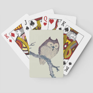 Jeu De Cartes Oeuvre de nuit japonaise de la Chouette couchée