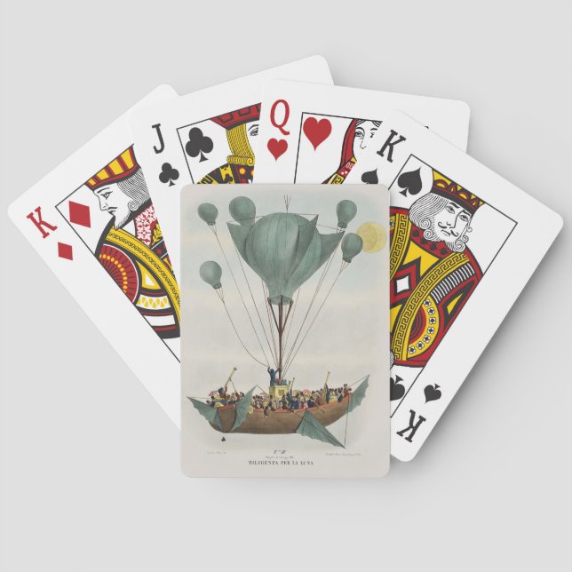 Jeu De Cartes Oeuvre d'époque de Balloon Air Ship (dos)