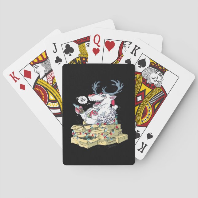 Jeu De Cartes Oh Deer Drunk Reindeer Celebrating Christmas Festi (dos)