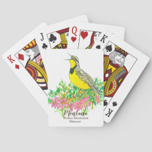 Jeu De Cartes Oiseau de l'Ouest Meadowlark Bitterroot Montana
