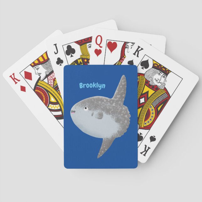 Jeu De Cartes Oiseau de mer mola mola mignonne caricature (dos)