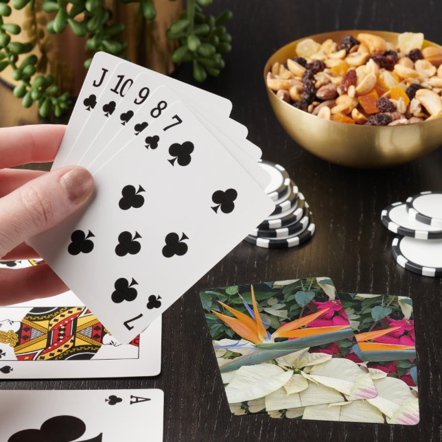 Jeu De Cartes Oiseau du Paradis Plante et Poinsettias (In Situ)