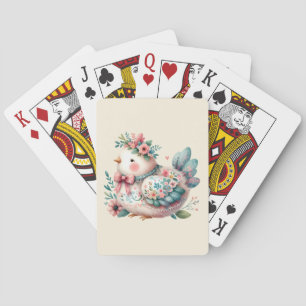 Jeu De Cartes Oiseau folklorique floral au charme Pastel Boho