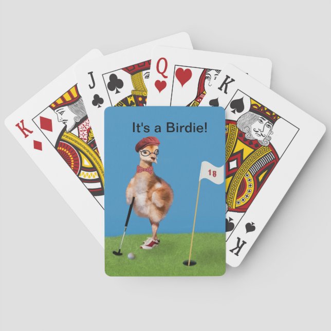 Jeu De Cartes Oiseau humoristique jouant au golf (dos)