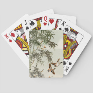 Jeu De Cartes Oiseaux Bambou Asiatique Japonais Vintage