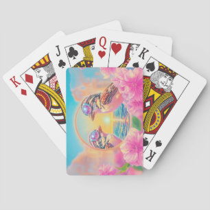Jeu De Cartes Oiseaux cool avec lunettes de soleil au coucher du