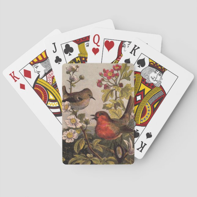 Jeu De Cartes Oiseaux de printemps Robin Oiseaux rouges (dos)