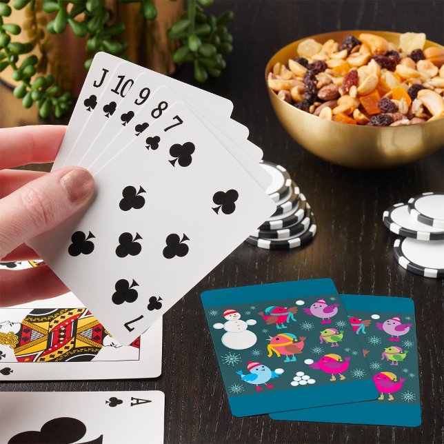 Jeu De Cartes Oiseaux d'hiver Jouer dans la neige avec Snowman (Créateur téléchargé)