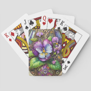 Jeu De Cartes Oiseaux en fleurs Pied violets Fleur sauvage Oeuf 