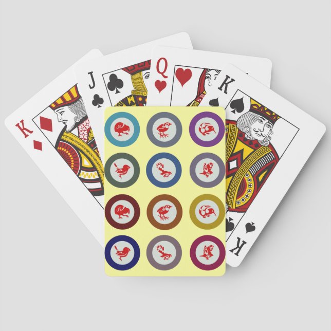 Jeu De Cartes Oiseaux néo-zélandais jouant aux cartes (dos)
