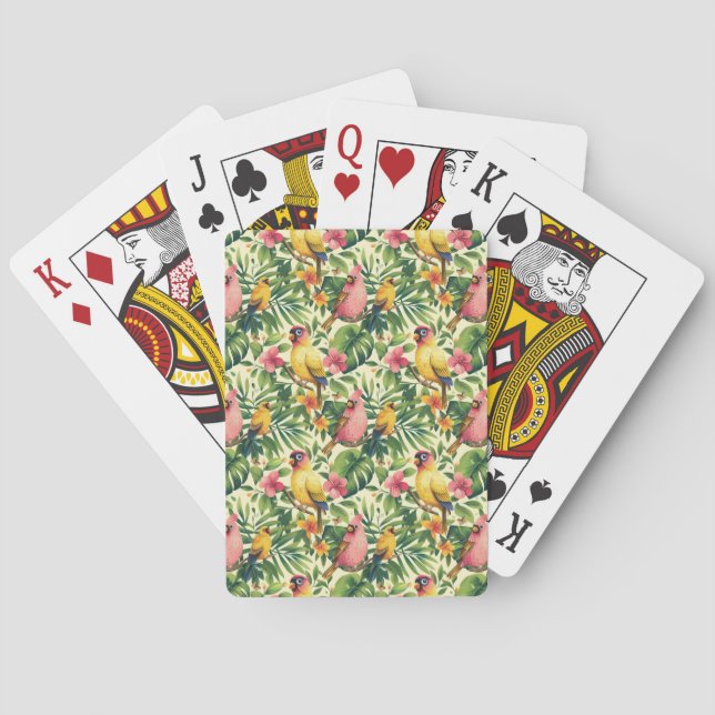 Jeu De Cartes Oiseaux tropicaux et fleurs Jouer des cartes (dos)