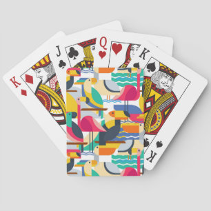 Jeu De Cartes Oiseaux tropicaux géométriques