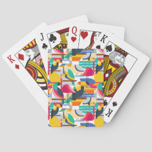 Jeu De Cartes Oiseaux tropicaux géométriques