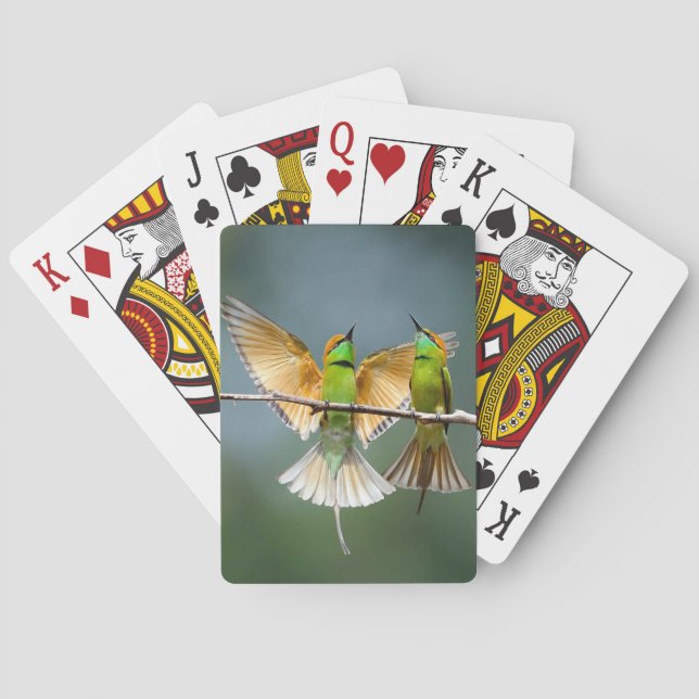 Jeu De Cartes Oiseaux verts s'éternisent dans les arbres Photogr (dos)