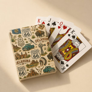 Jeu De Cartes Oklahoma Route 66 Collage Western Vintage