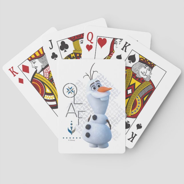 Jeu De Cartes Olaf Avec Nom Stylisé Graphique Cartes De Lecture (dos)