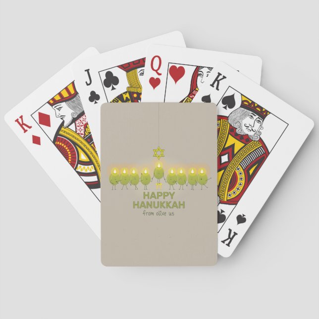 Jeu De Cartes Olive Hanoukka Menorah (dos)