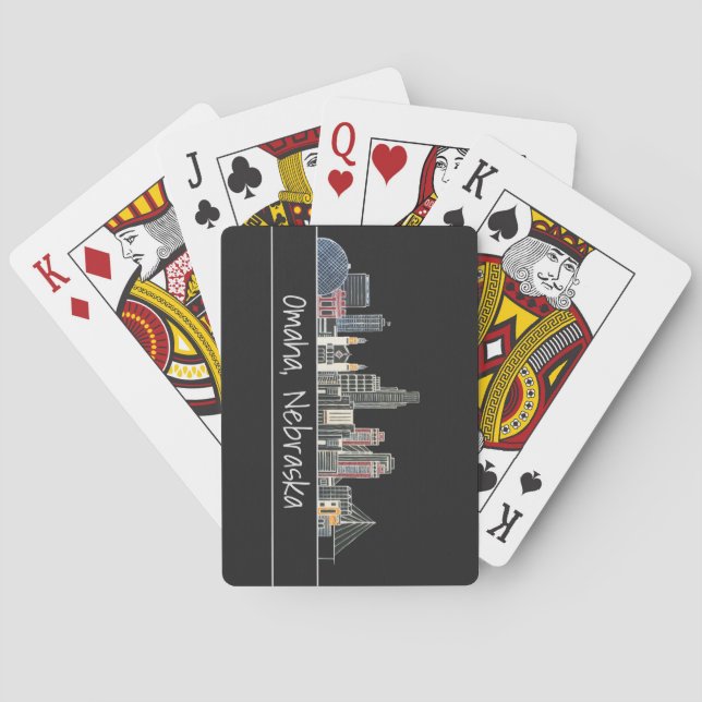 Jeu De Cartes Omaha, Nebraska Skyline Jouer des cartes (dos)