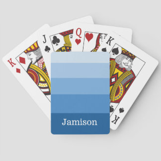 Jeu De Cartes Ombre bleu foncé à bleu clair Nom personnalisé