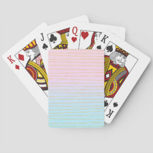 Jeu De Cartes Ombre bleu rose avec lignes or