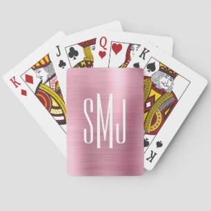 Jeu De Cartes Ombre rose clair huile trois lettres Monogramme