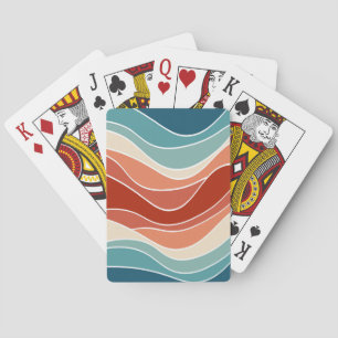 Jeu De Cartes Ondes de style rétro multicolore