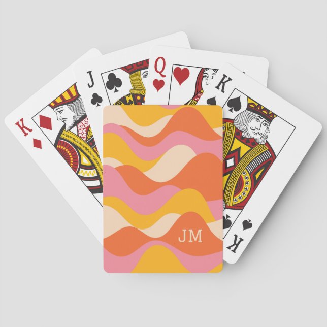 Jeu De Cartes Ondes orageuses de style rétro (dos)