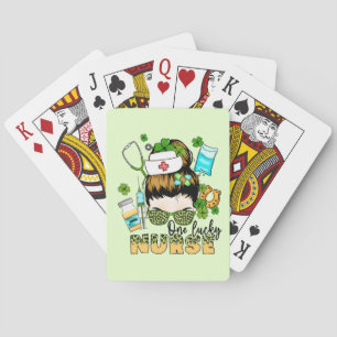 Jeu De Cartes One Lucky Nurse - Messy Bun - St. Patrick’s Day