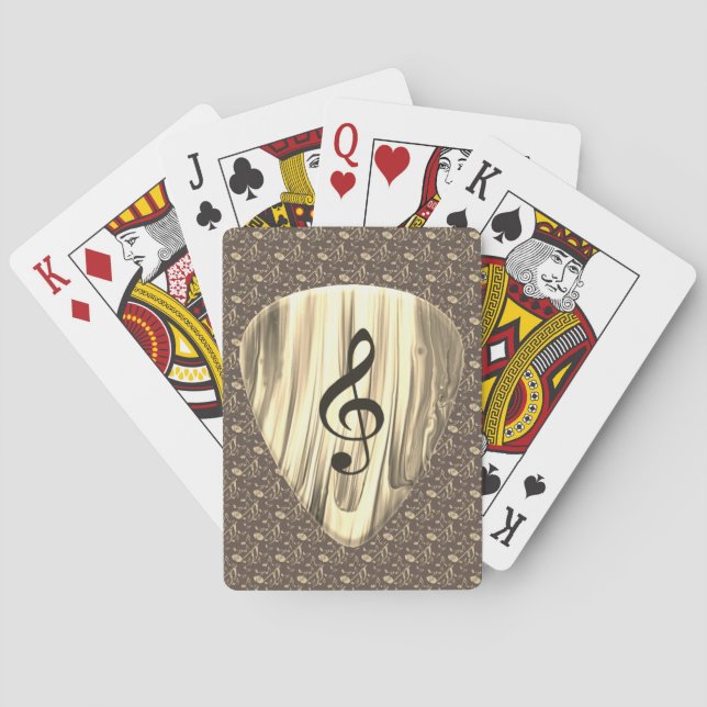 Jeu De Cartes Onglet de guitare de notes musicales personnalisée (dos)