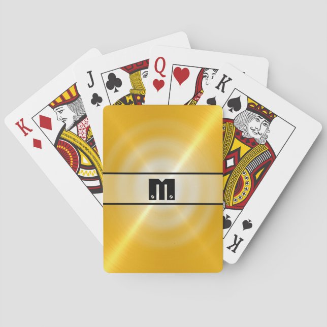 Jeu De Cartes Or brillant acier inoxydable métal 2 (dos)