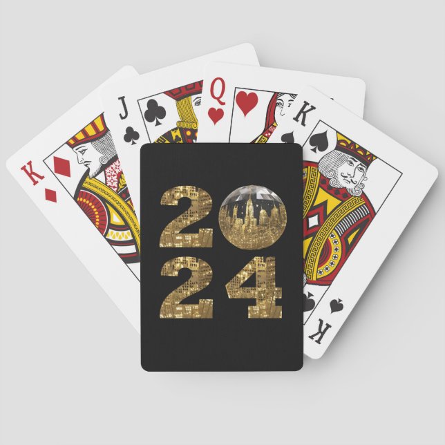 Jeu De Cartes Or du Nouvel An 2024-Ball-NYC (dos)